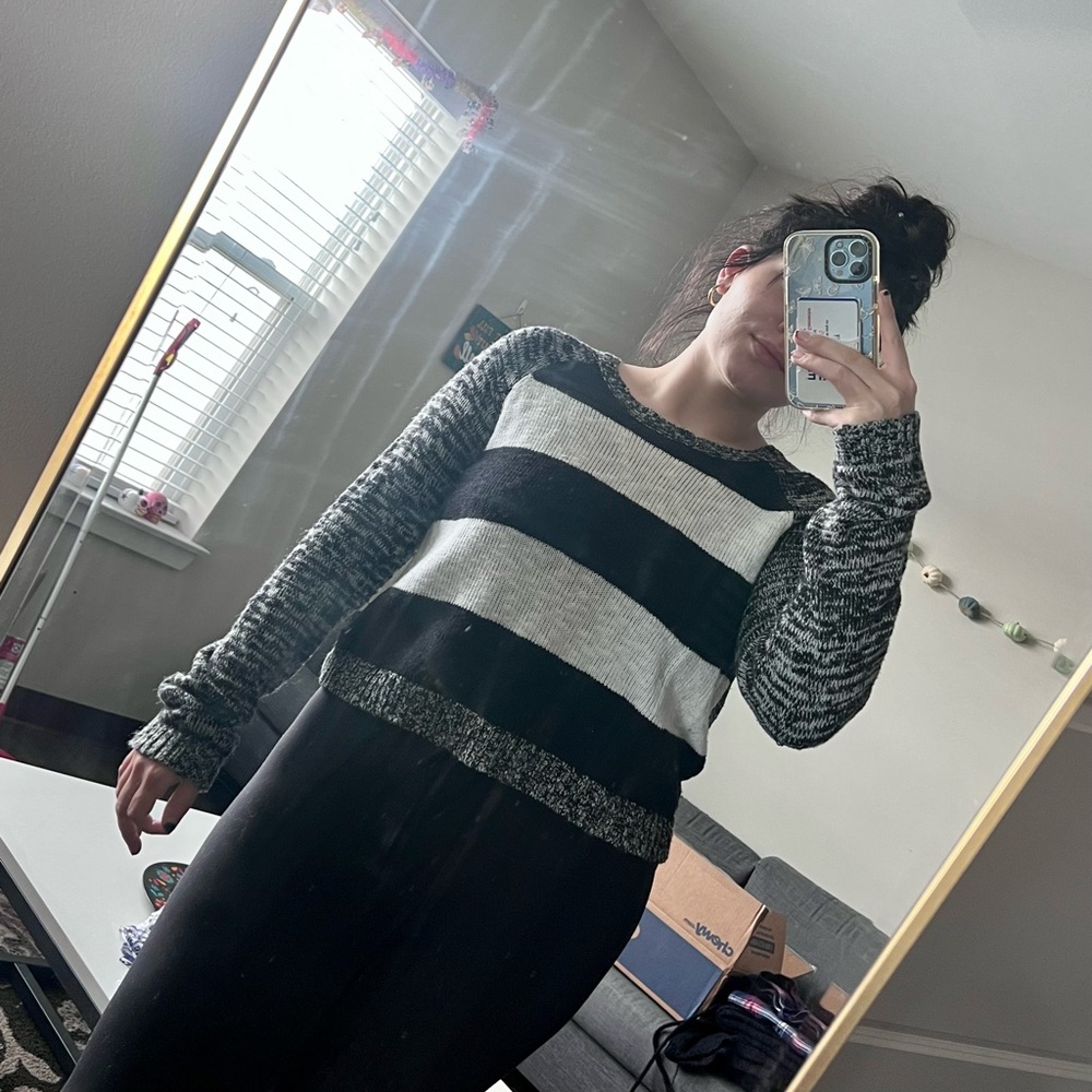 Black and white sweater